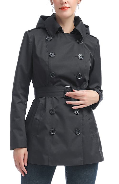 Kimi & Kai Noa Short Trench Coat In Black