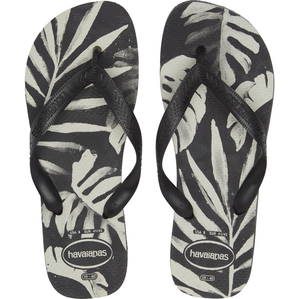 Havaianas Aloha Flip Flop In Black/black/black