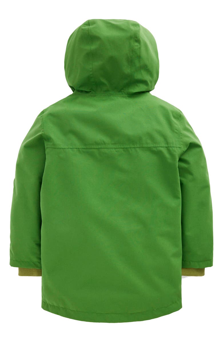 Mini Boden Kids' Waterproof Monster Raincoat, Alternate, color, Broccoli Monster