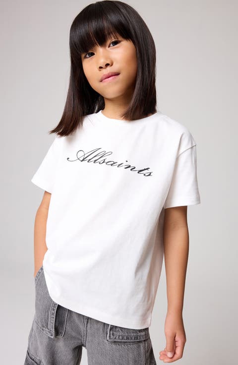 All Saints - ALLSAINTS✨カッコよすぎるピンクボーダーTシャツ TIERRA OVERSIZED CREW NECK LOGO T-SHIRT | TIERRA オーバー