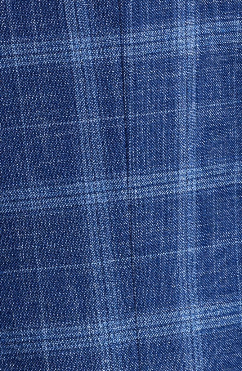 BOSS Hutson Slim Fit Plaid Wool & Silk Blend Sport Coat, Alternate, color, Navy