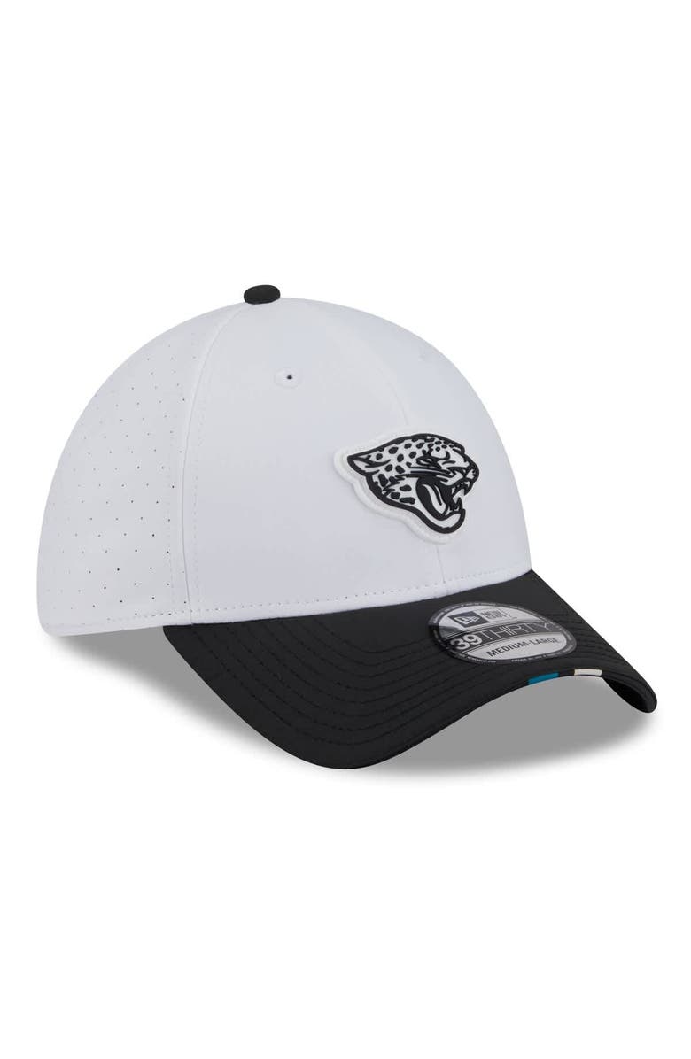 New Era Men's New Era White/Black Jacksonville Jaguars 2025 NFL Training Camp 39THIRTY Flex Hat, Alternate, color, White