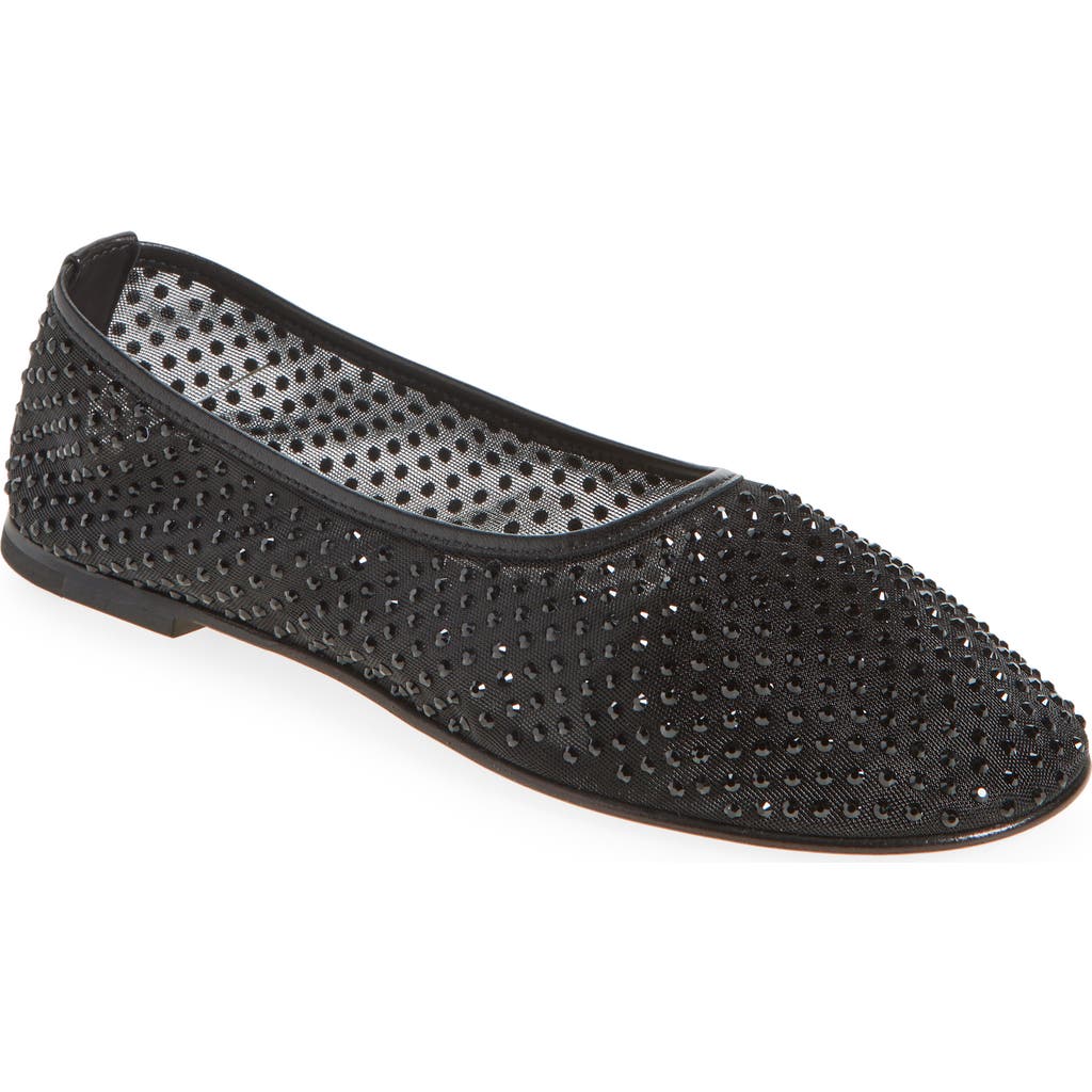 Dear Frances Ball Crystal Embellished Mesh Flat in Black  product