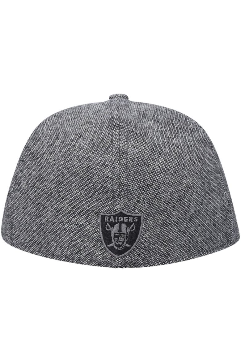 Men's New Era Gray Las Vegas Raiders Peaky Duckbill Fitted Hat, Alternate, color, Black