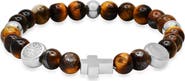 STEELTIME Men's Beaded Cross Stretch Bracelet