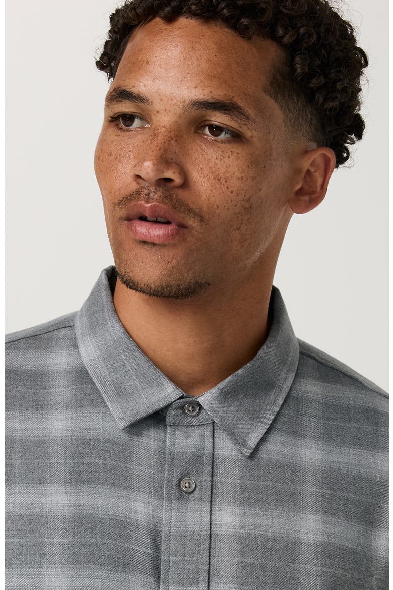 Long Sleeve Midweight Flannel Shirt, Alternate, color, GREY HEATHER