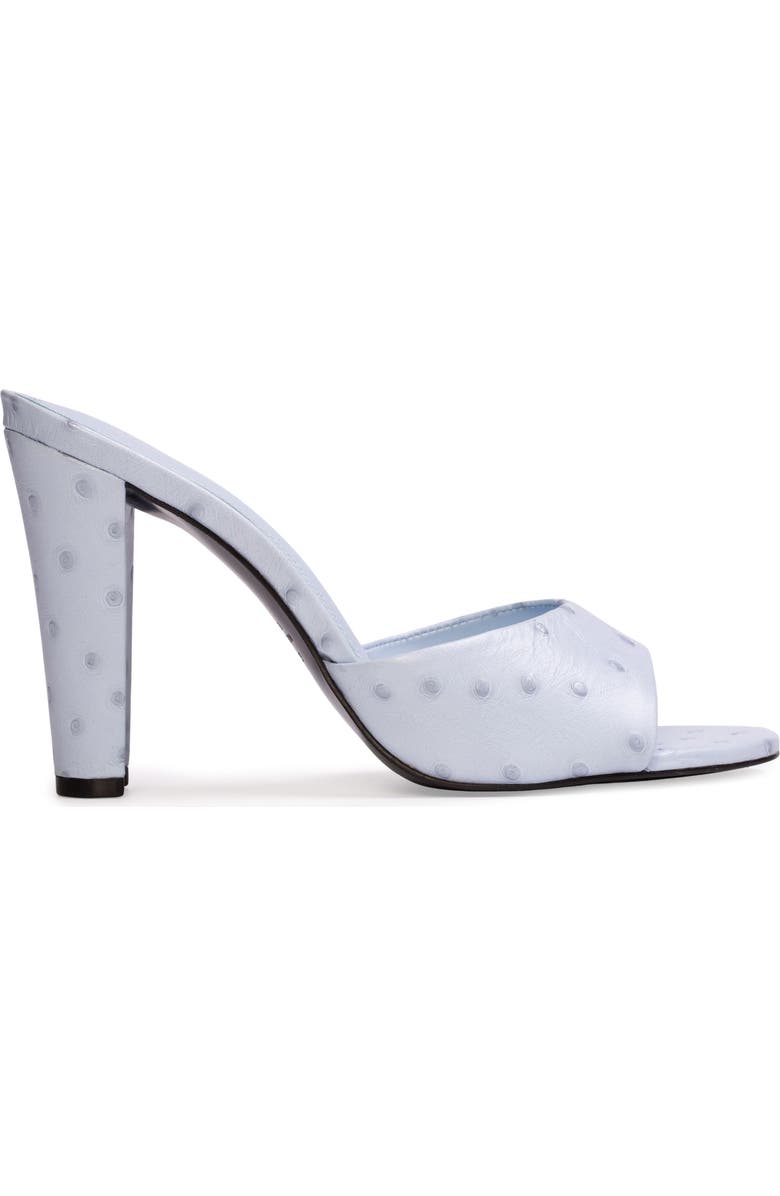 BLACK SUEDE STUDIO Lila 95 Ostrich Mule, Main, color, Sky Ostrich Leather