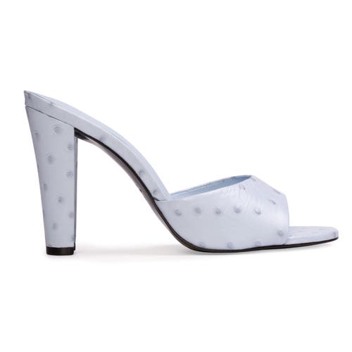 Black Suede Studio Lila 95 Ostrich Mule In Blue