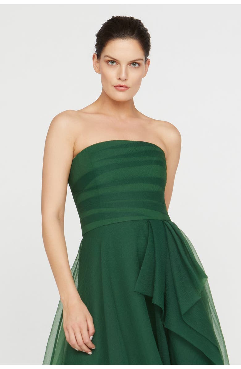 Theia Teresa Strapless Draped Gown, Alternate, color, Thorn