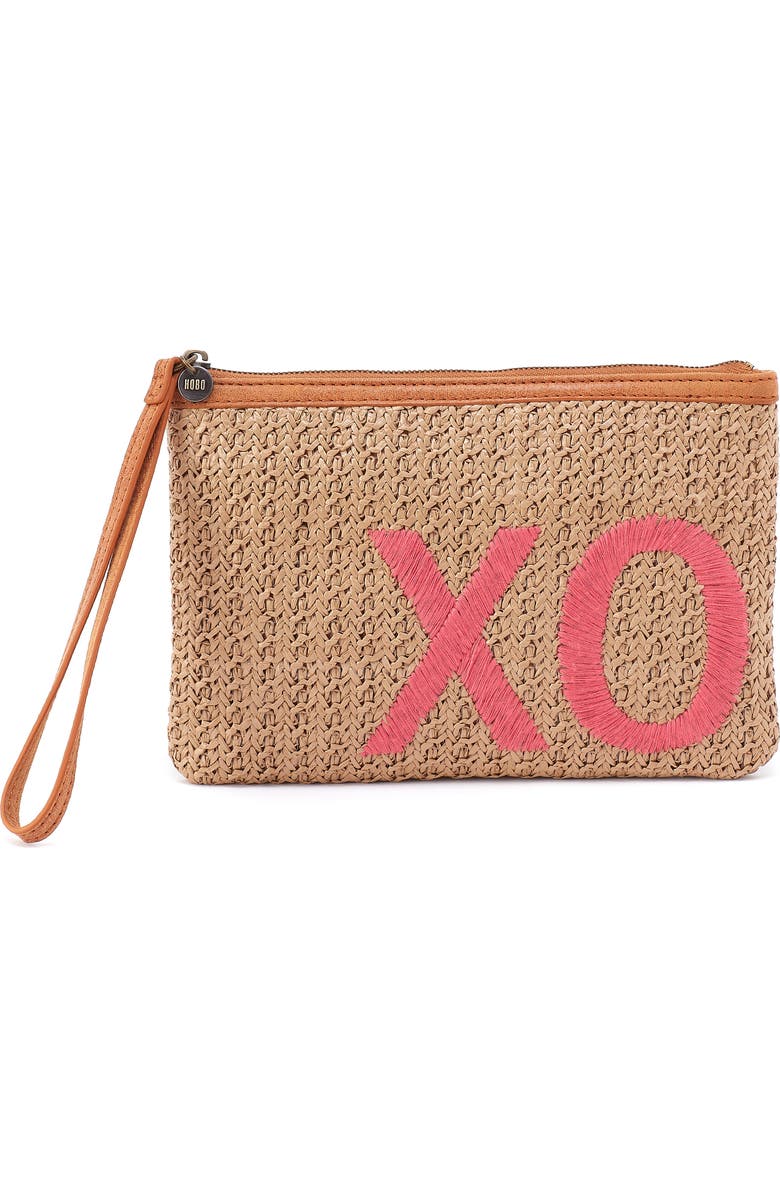 HOBO XO Straw Pouch, Main, color, Meadow Woven Straw