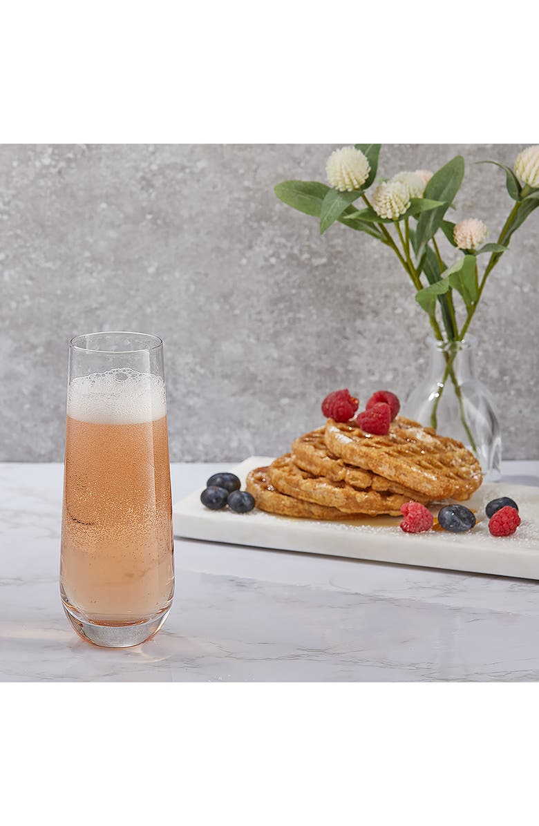 JoyJolt Milo Set of 4 Crystal Mimosa Flutes, Alternate, color, Clear