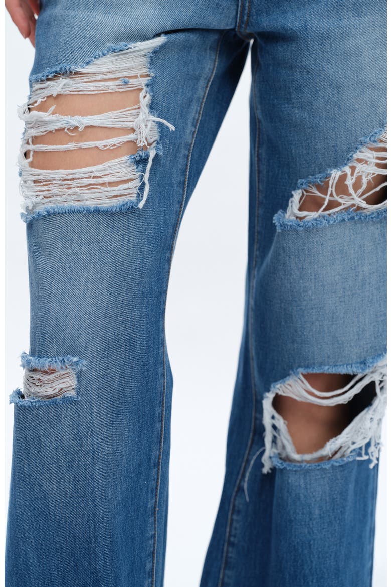 Rita Ripped Super High Waist Wide Leg Jeans, Alternate, color, VIVID BLUE