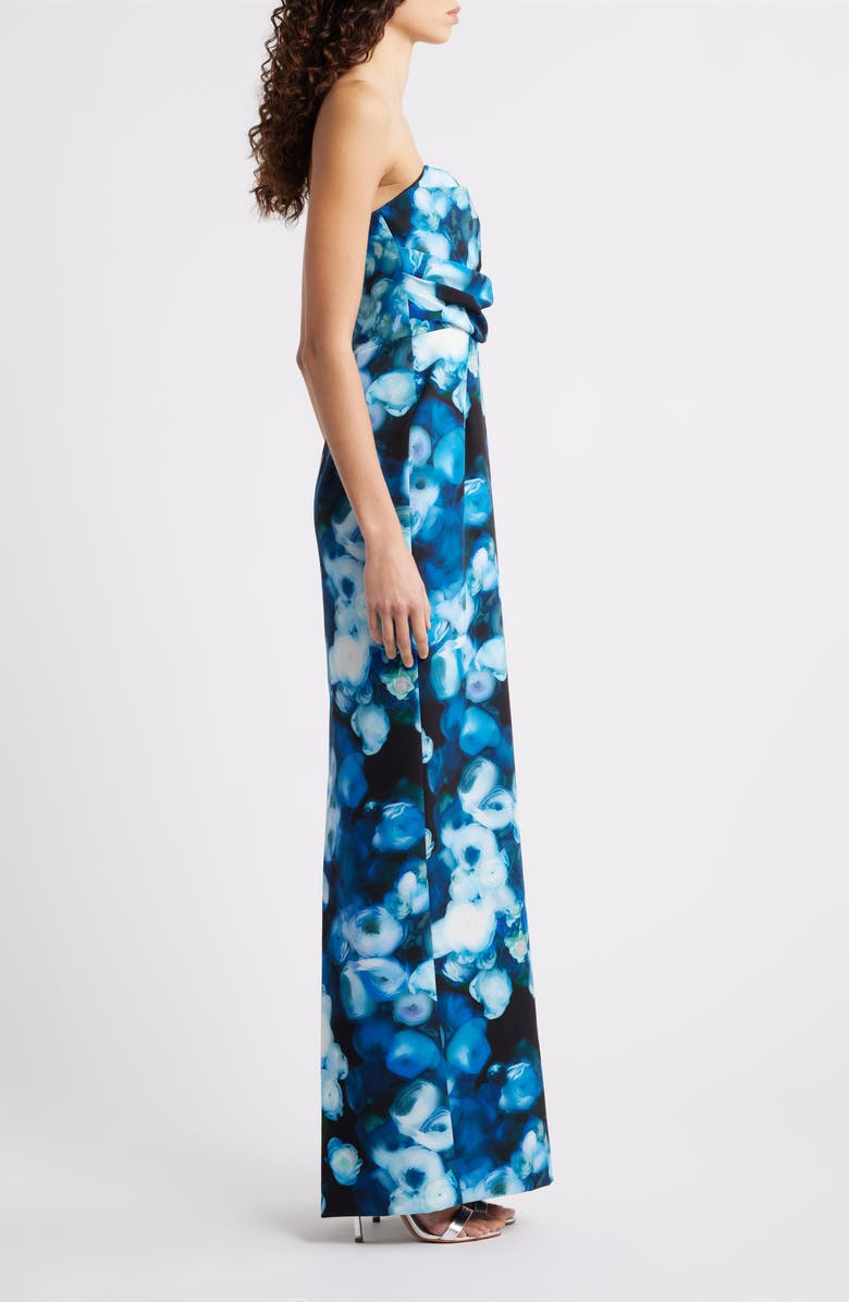 Black Halo Leonora Strapless Gown, Alternate, color, Cerulean Corsage