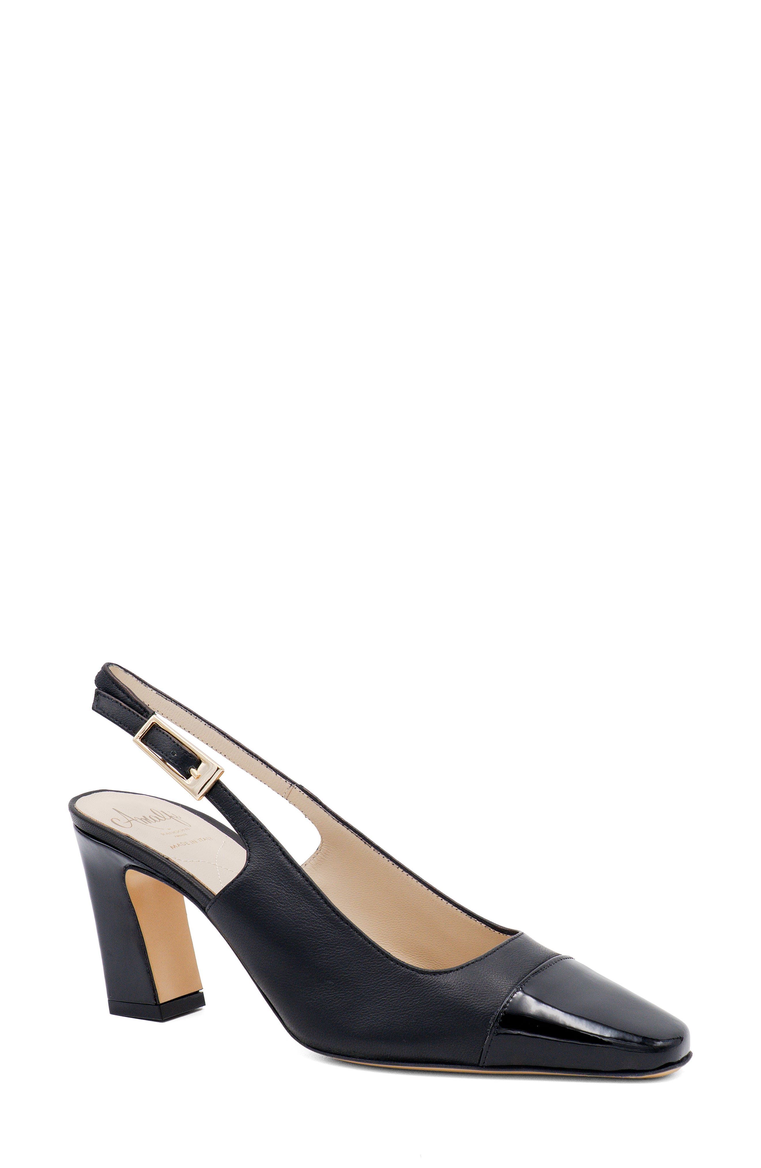 Amalfi by Rangoni Falasco Slingback Pump, Main, color, Black Parmasoft