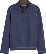 Johnston & Murphy Kids' Solid Reversible Quarter Zip Pullover