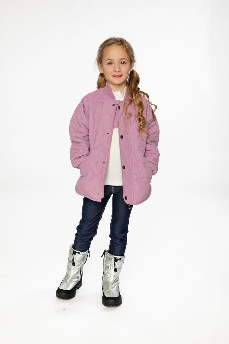 Heart Quilted Raglan Sleeve Zip Pocket Jacket, Alternate, color, Mauve Pink