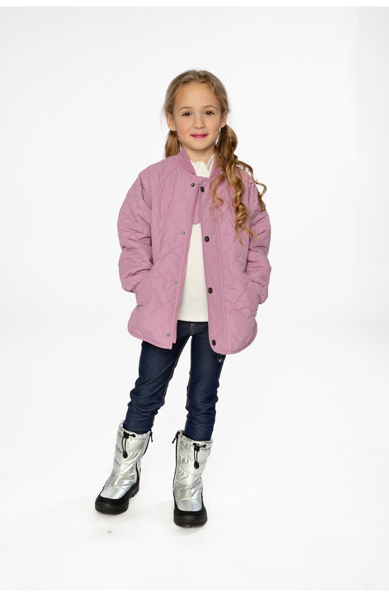 Deux par Deux Heart Quilted Raglan Sleeve Zip Pocket Jacket, Alternate, color,