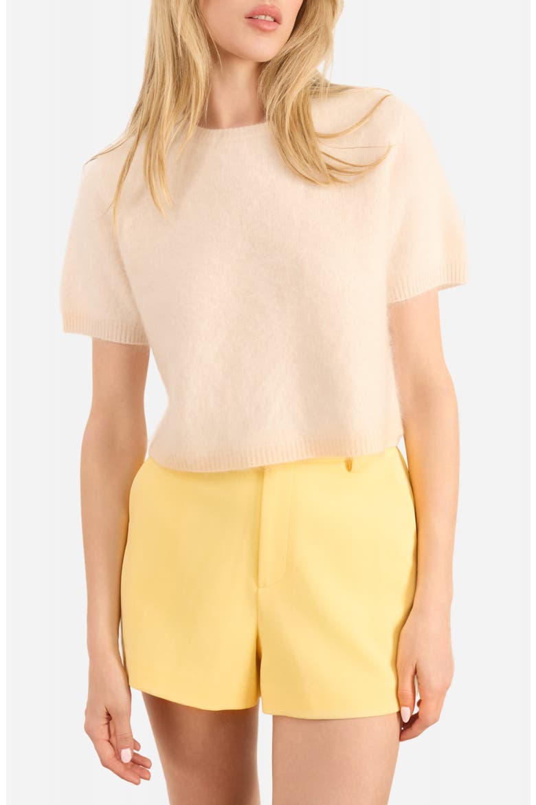 Eugeny Short Sleeve Cashmere Sweater, Main, color, MACADAMIA