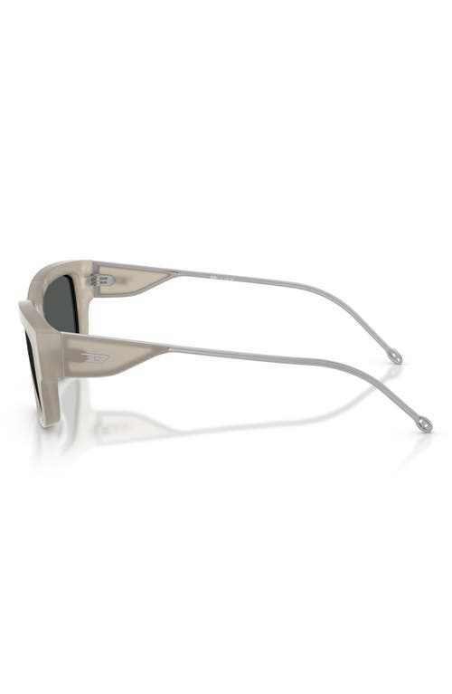 Diesel ® Geck-d 56mm Rectangular Sunglasses In White Mily/dark Grey
