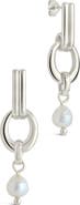 Sterling Forever Giselle Freshwater Pearl Door Knocker Drop Earrings