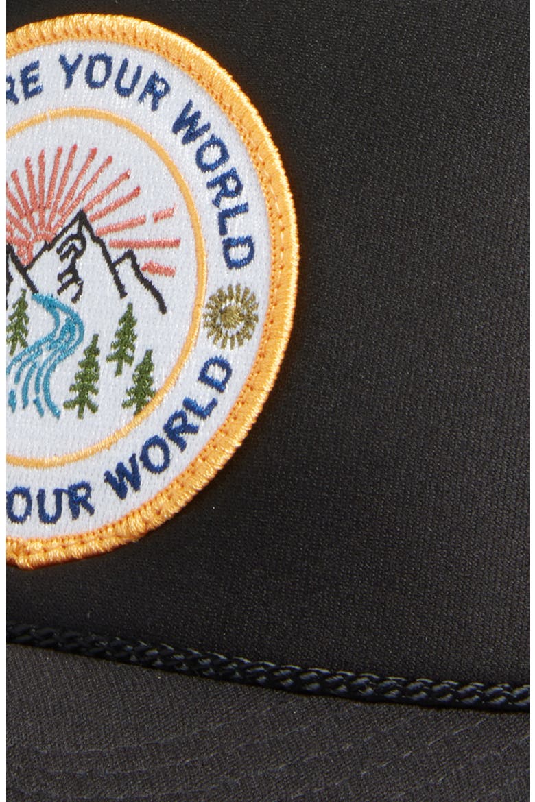 Explore Your World Trucker Hat, Alternate, color, BLACK