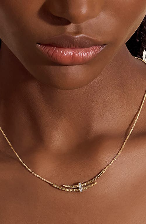 John Hardy 14k Yellow Gold Sterling Silver Diamond Necklace In Gold