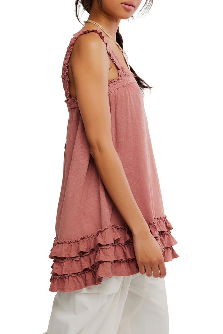 Spring Tide Ruffle Tunic Top, Alternate, color, CEDARWOOD
