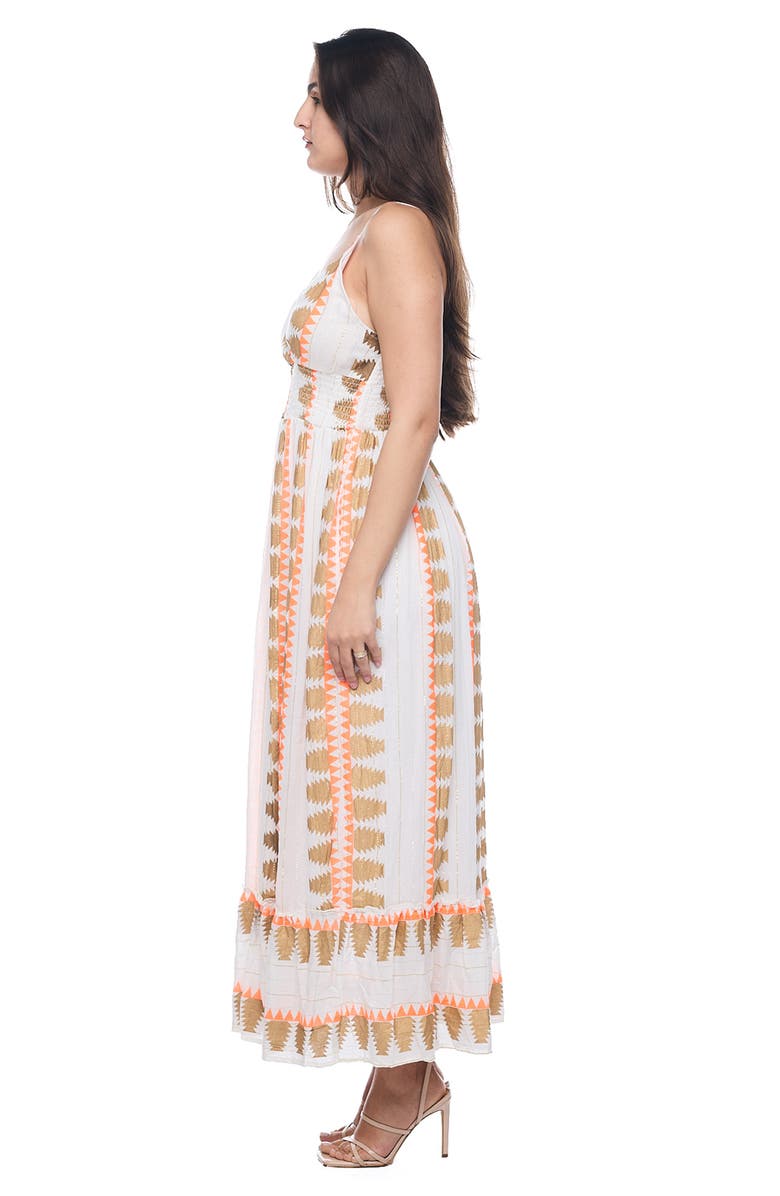 RANEES Smocked Maxi Sundress, Alternate, color, White