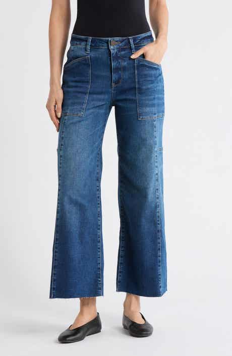 KUT from the Kloth Lily High Waist Raw Ankle Wide Leg Jeans