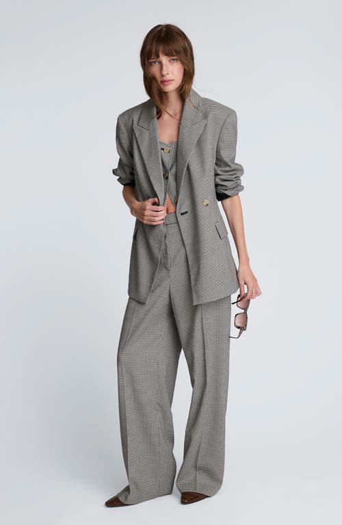 Kenneth Cole Houndstooth Check Double Breasted Jacket In Gray