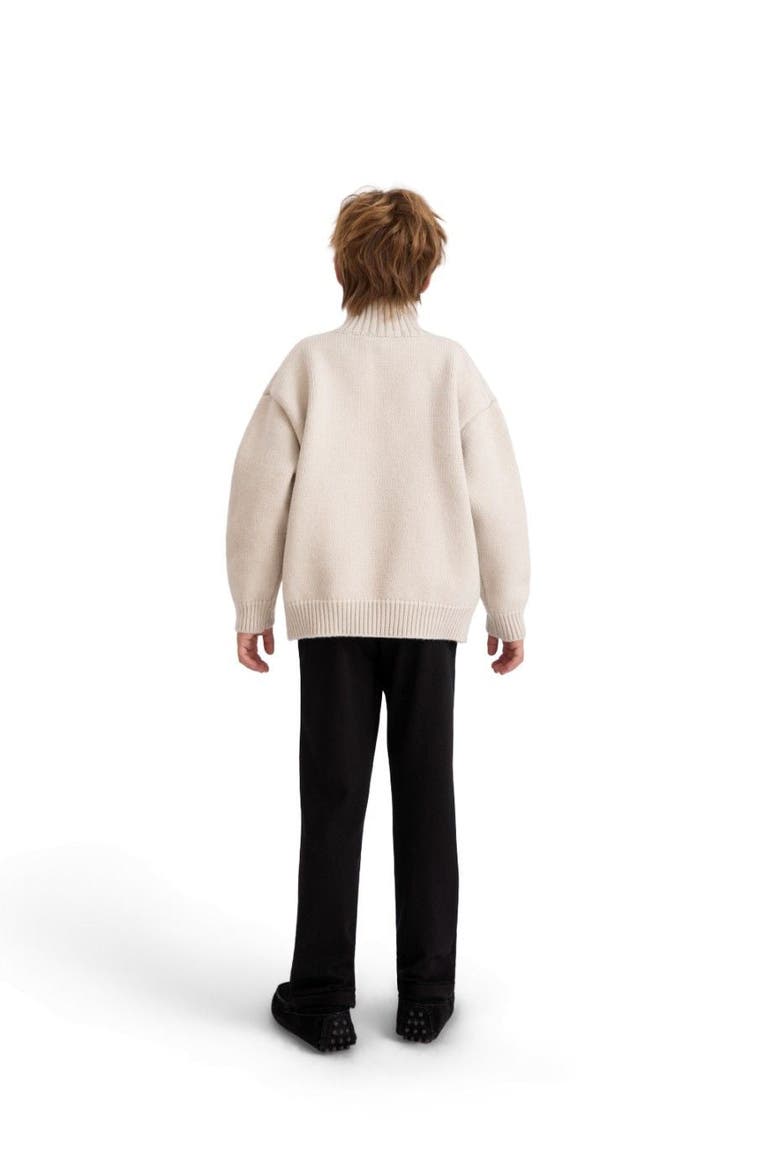 Button-Up Ribbed Sweater, Alternate, color, Beige