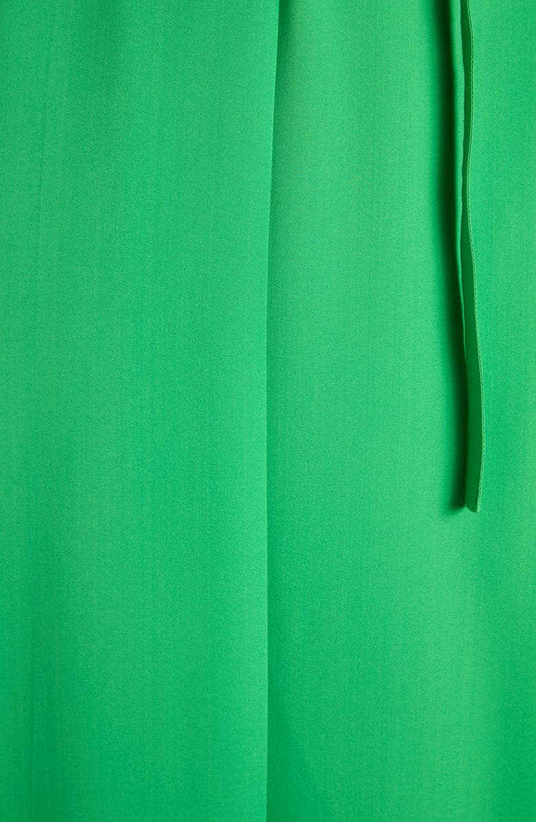 TOM FORD Belted Long Sleeve Silk Georgette Midi Dress, Alternate, color, Green Clover