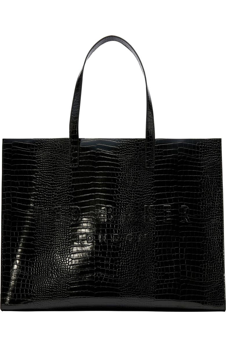 Ted Baker London Allicon Croc Faux Leather Tote, Main, color,