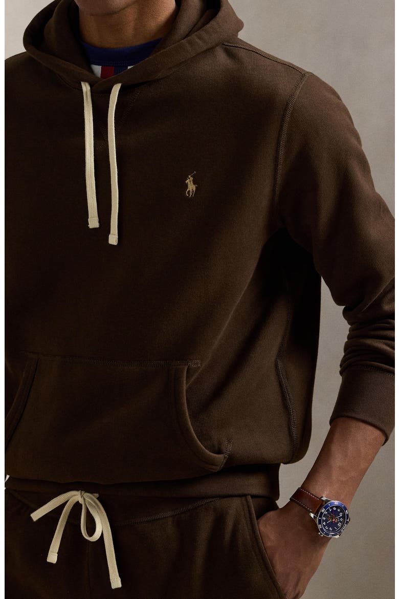 Cotton Blend Fleece Hoodie, Alternate, color, NUTMEG BROWN