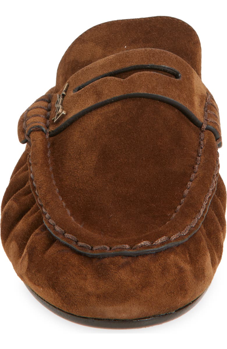 Saint Laurent Le Penny Loafer Mule, Alternate, color, Brown