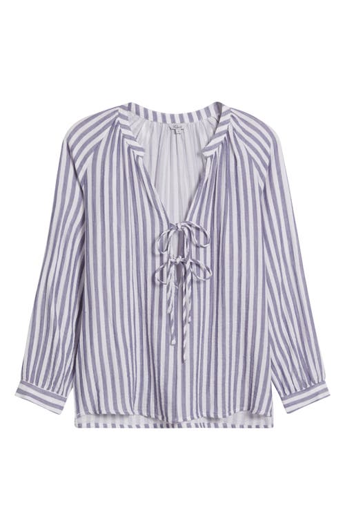 Rails Brielle Stripe Organic Cotton Gauze Tie Neck Top In Admiral Stripe
