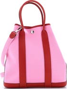 Pre-Owned Hermes Garden File Tote Toile and Leather 28