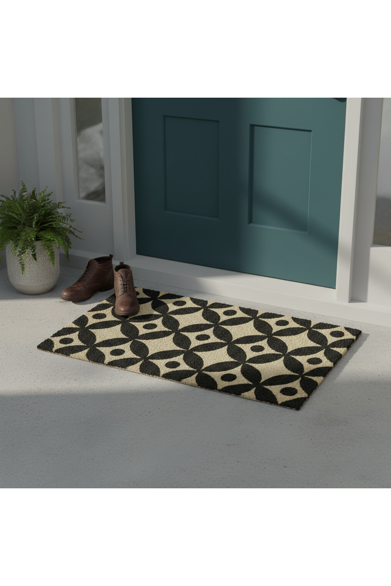 Circles Coir Mat Multi Coir Summer, Alternate, color, Black