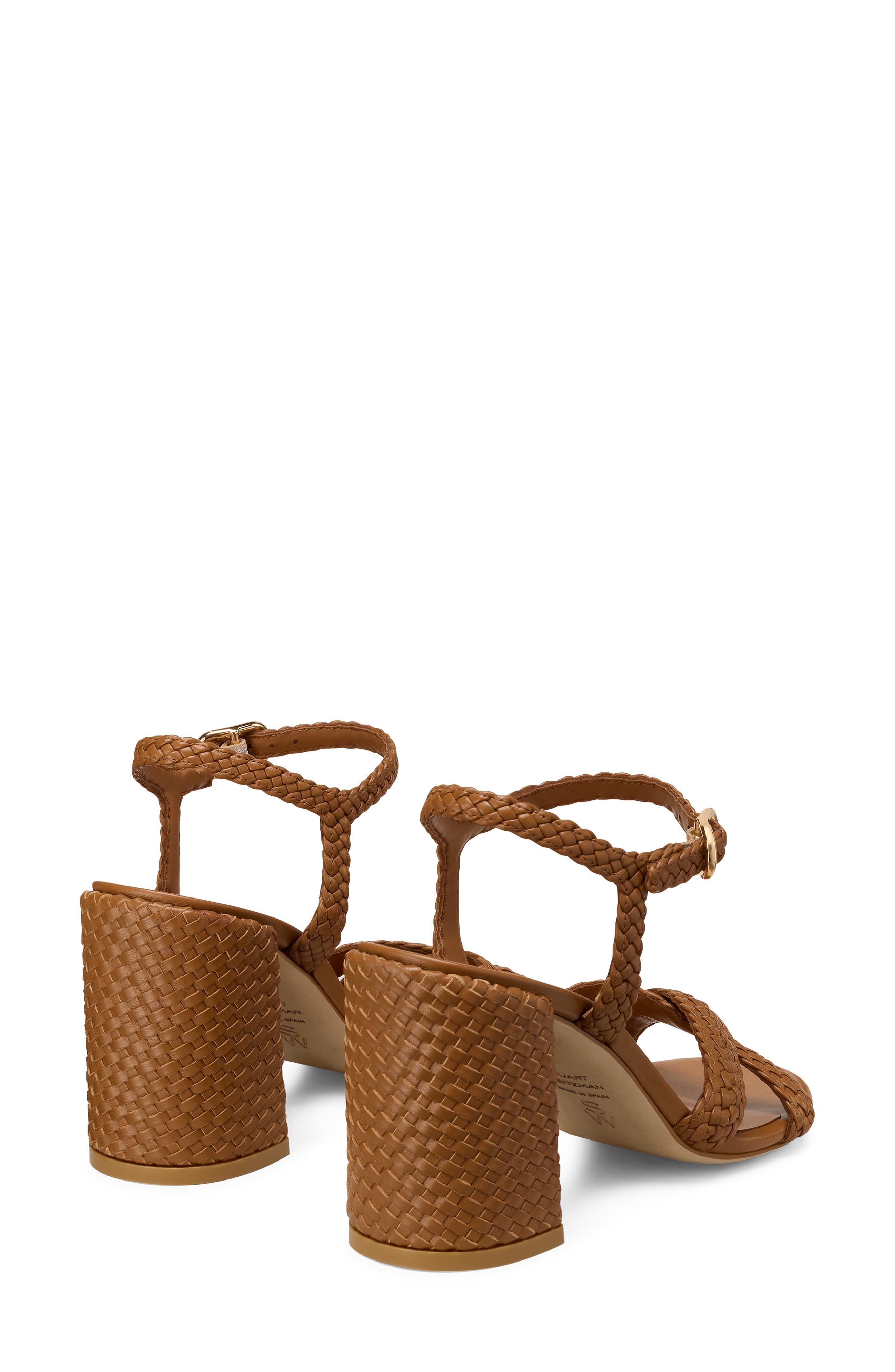 Stuart Weitzman Alyssa Ankle Strap Woven Sandal, Alternate, color, Boho Tan