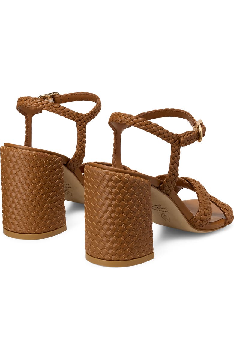 Stuart Weitzman Alyssa Ankle Strap Woven Sandal, Alternate, color, Boho Tan