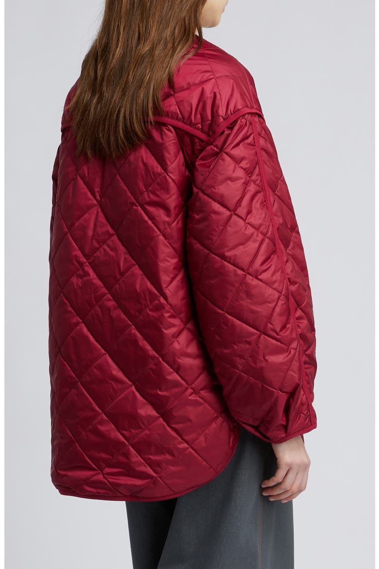 Spiga Quilted Jacket, Alternate, color, DARK RED