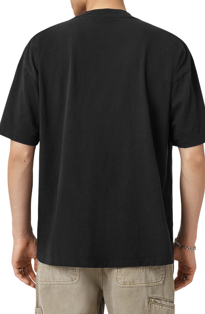 AllSaints Waved Graphic T-Shirt, Alternate, color, Jet Black