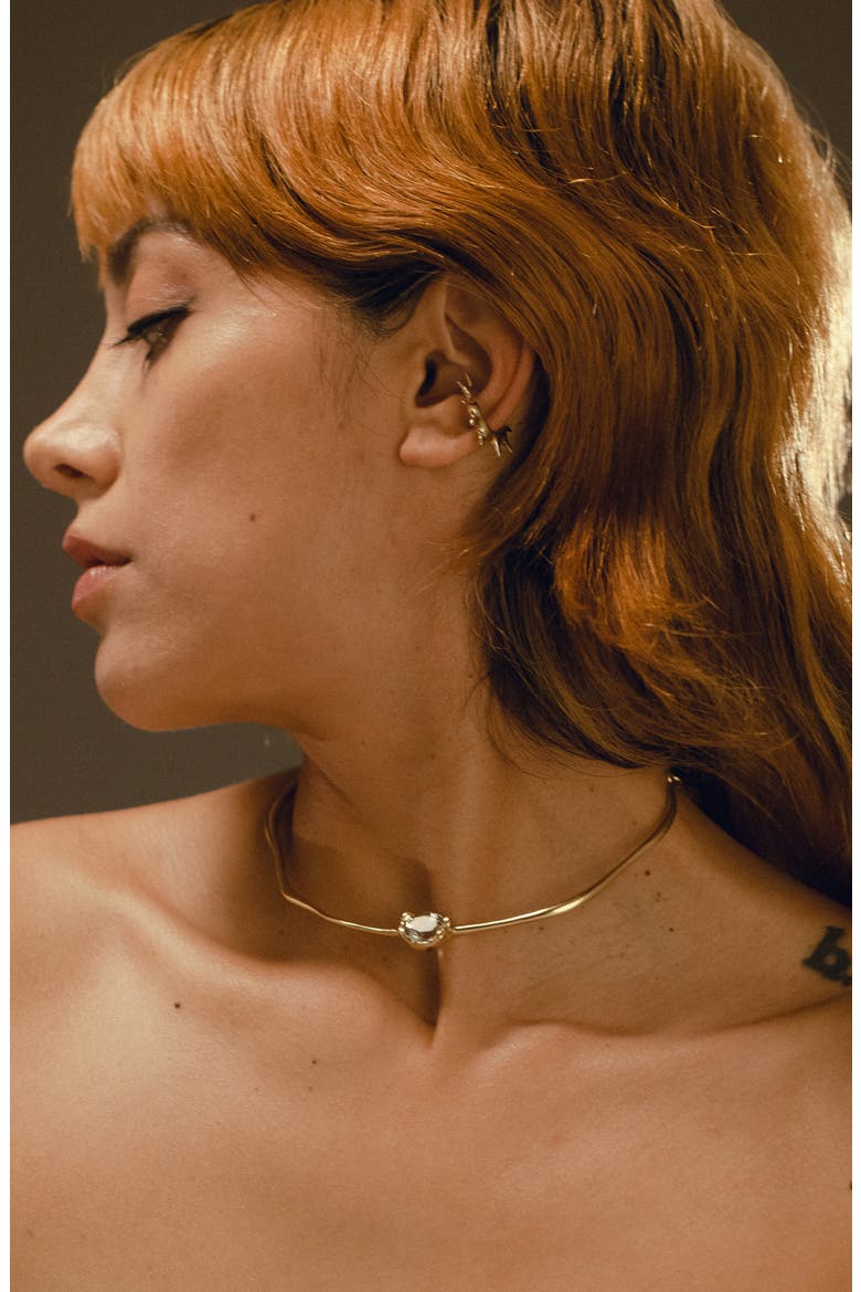 Grand Semiprecious Stone Collar Necklace, Alternate, color, GOLD
