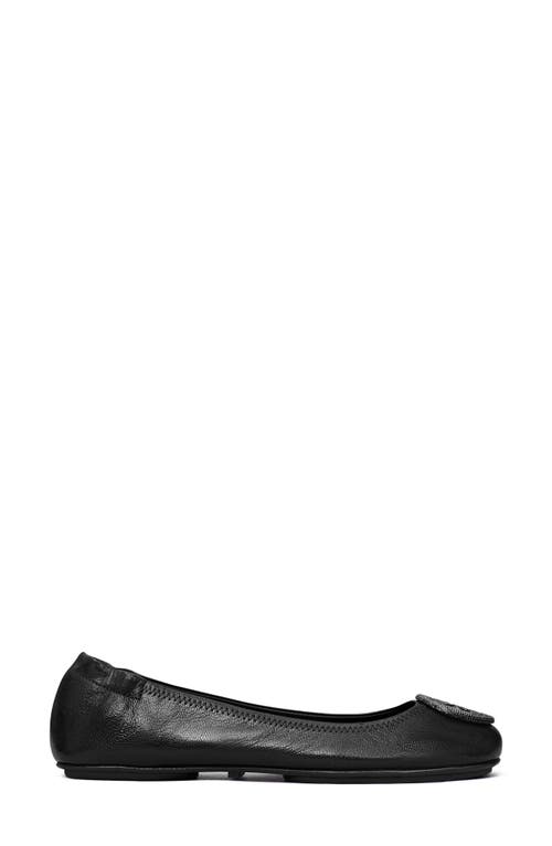 Tory Burch Minnie Travel Pavé Ballet Flat In Black