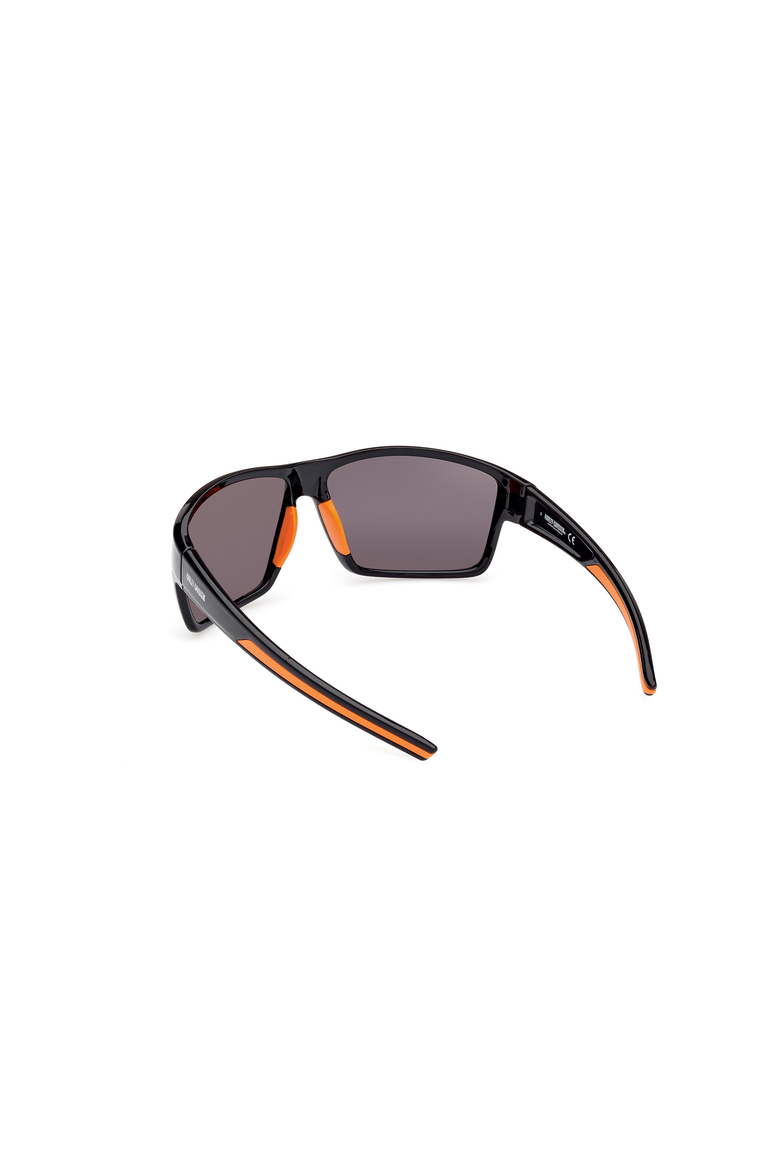 Accent Stripe Wraparound Sport Sunglasses, Alternate, color, Shiny Black / Bordeaux