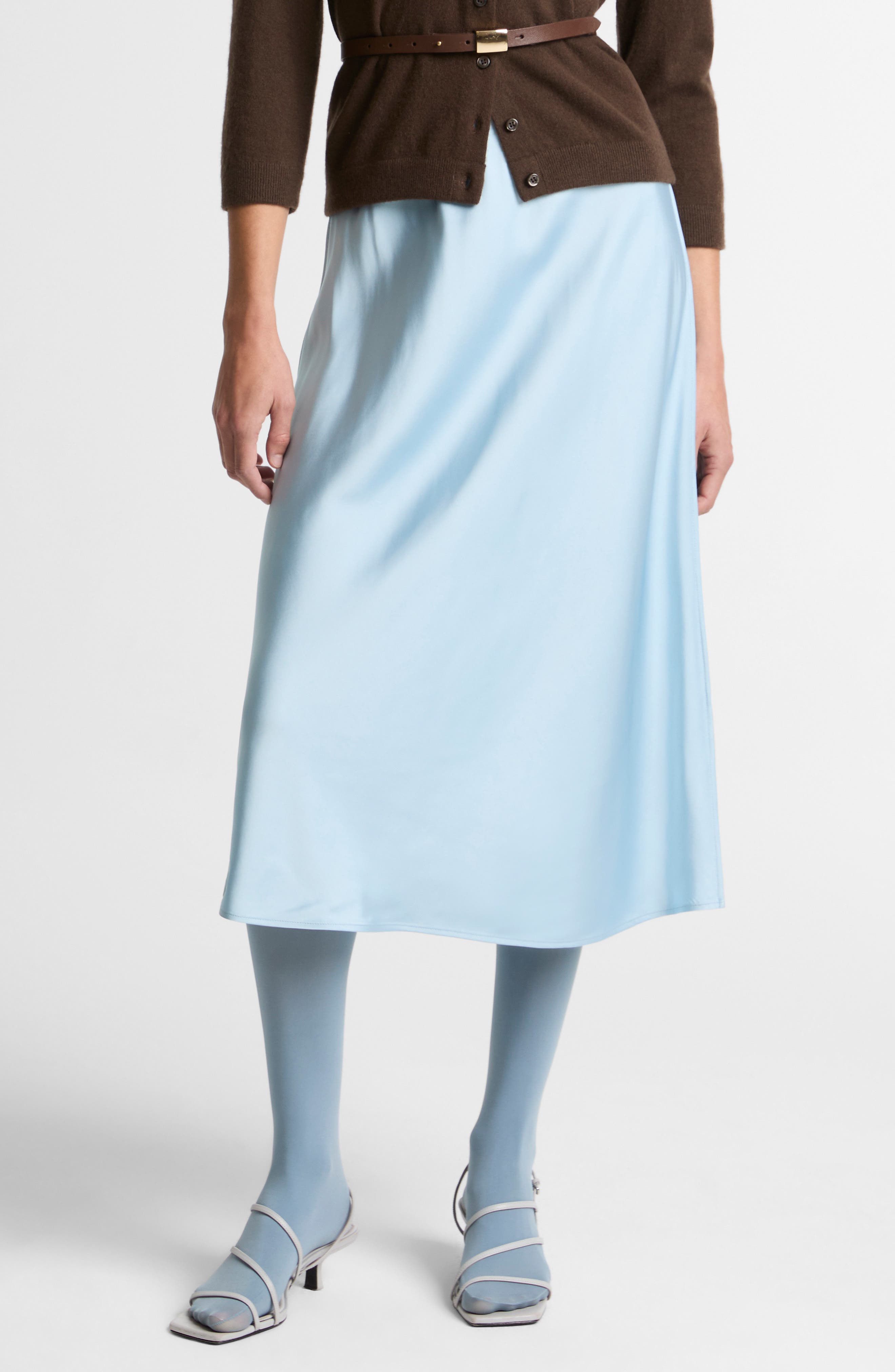 Pull-On Satin Slip Skirt - image 3