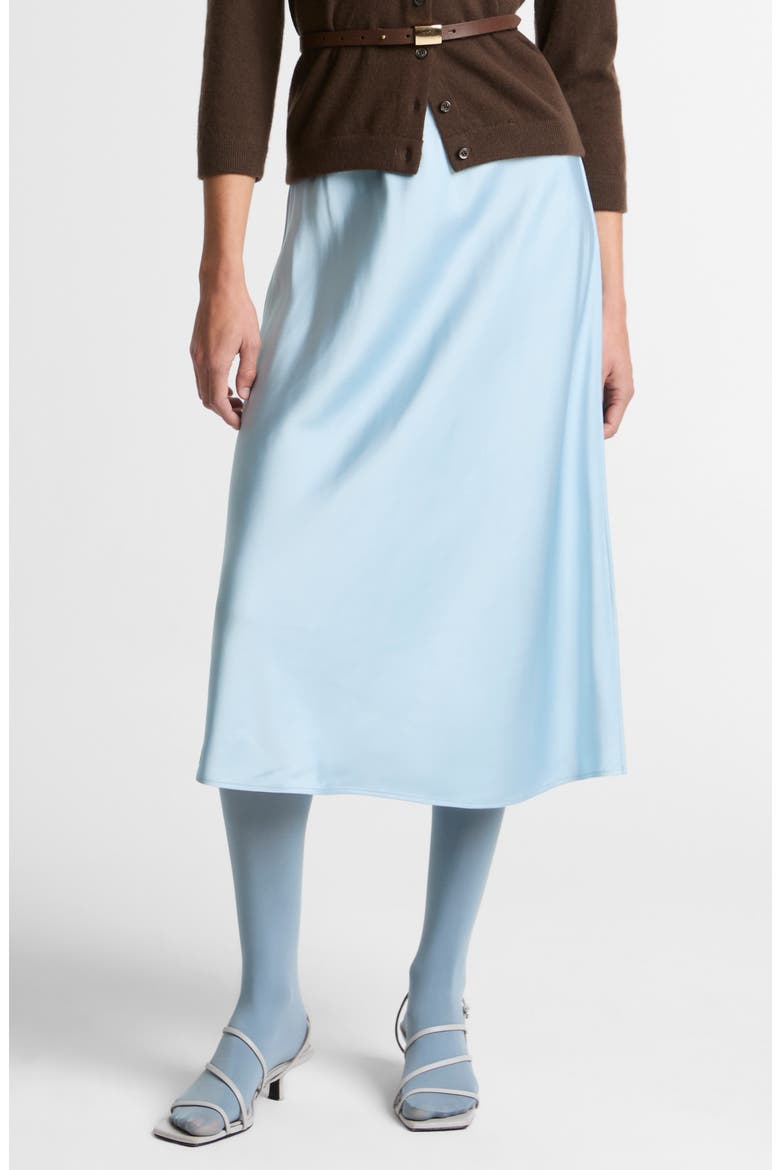 Pull-On Satin Slip Skirt, Main, color, CLEARWATER