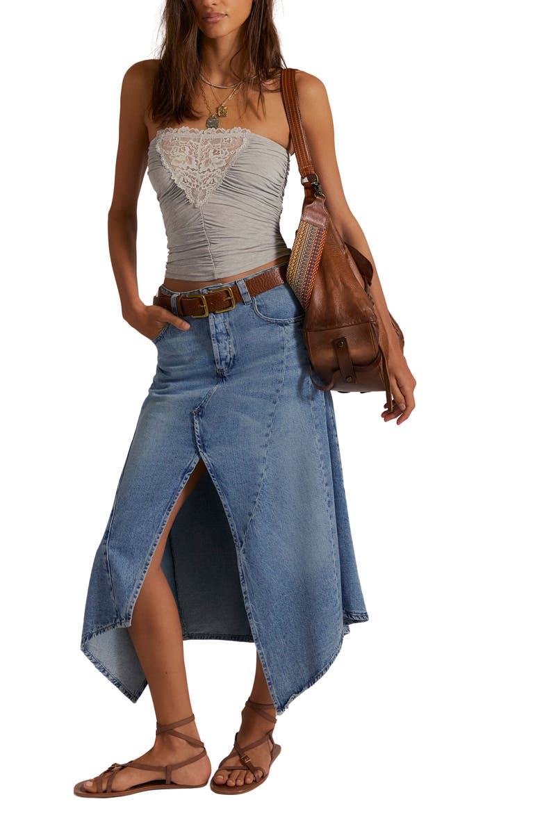 Aquarius Handkerchief Denim Skirt, Alternate, color, FREE SPIRIT