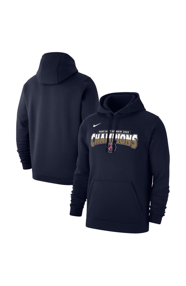 Nike Men's Nike Navy Paris Saint-Germain 2025 Champions League Winners Club Pullover Hoodie, Alternate, color, Navy