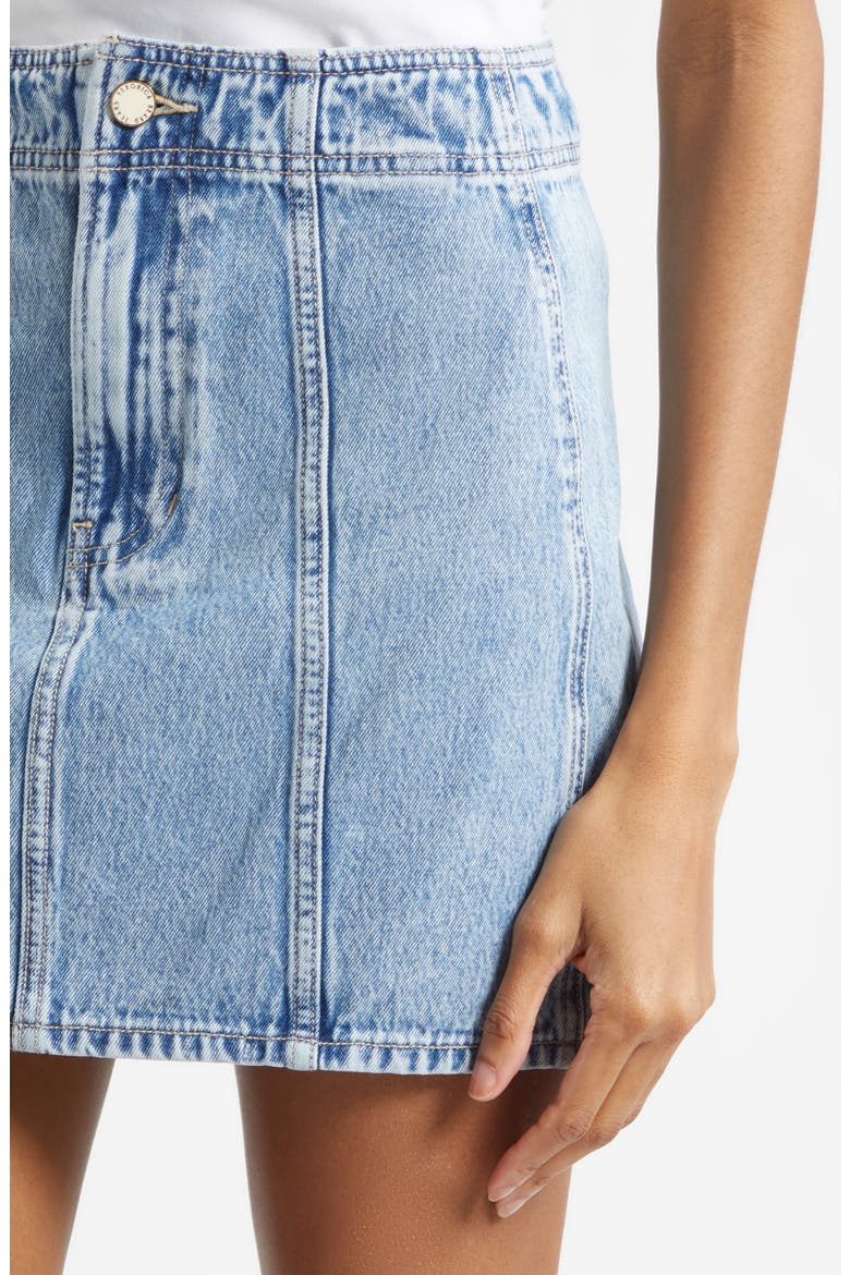 Marquita Denim Miniskirt, Alternate, color, SILVER DUST